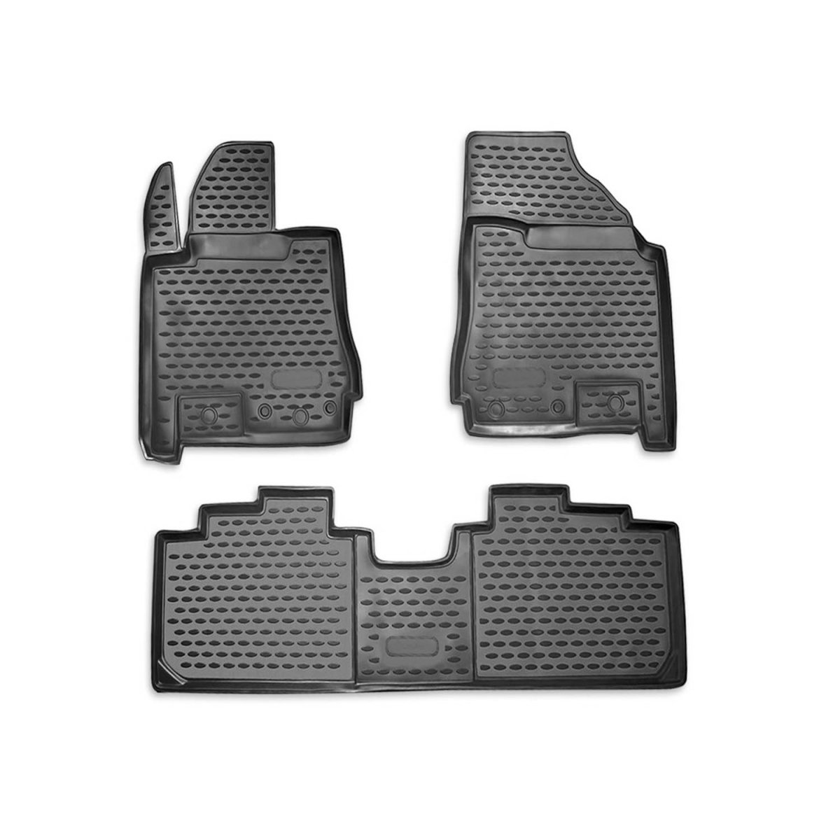 Cadillac SRX Floor Mats - Omac - Rubber TPE 3 Pcs - Black - '10-'16